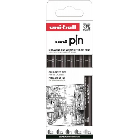 uni-ball Feutre technique PIN ASP009, set de 5