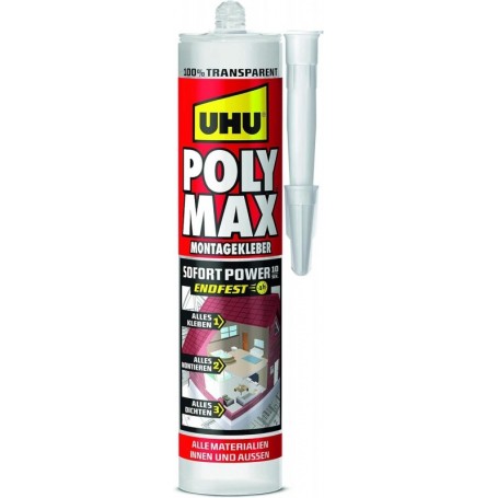 UHU Colle de montage POLYMAX prise immdiate, transparent