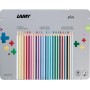 LAMY Crayon de couleur triangulaire plus, tui mtal de 24