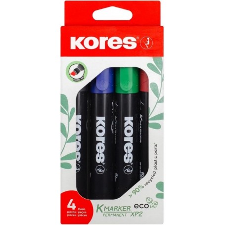 Kores Marqueur permanent \"ECO XP2\", pointe biseaute, tui