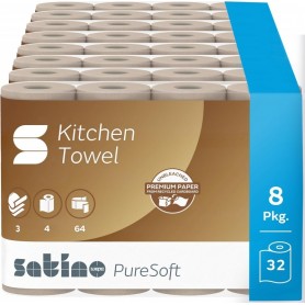satino by wepa Rouleau de papier essuie-tout PureSoft marron