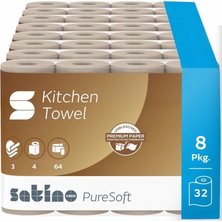 satino by wepa Rouleau de papier essuie-tout PureSoft marron