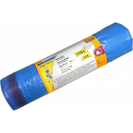 Peggy Perfect Mllscke LDPE, mit Zugband, 110 Liter, blau