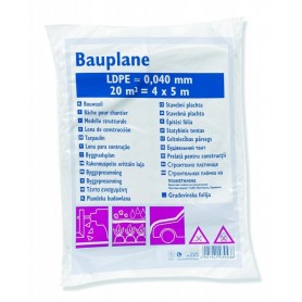 WESTEX Bche de chantier LDPE, 40 microns, 4x5m, translucide