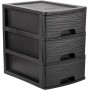 EDA Module de classement STONE, A4, 3 tiroirs, PP, noir