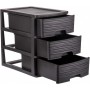 EDA Module de classement STONE, A4, 3 tiroirs, PP, noir
