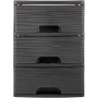EDA Module de classement STONE, A4, 3 tiroirs, PP, noir