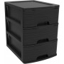 EDA Module de classement STONE, A4, 3 tiroirs, PP, noir