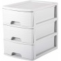 EDA Module de classement STONE, A4, 3 tiroirs, PP, blanc