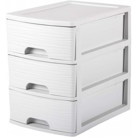 EDA Module de classement STONE, A4, 3 tiroirs, PP, blanc