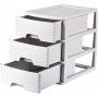EDA Module de classement STONE, A4, 3 tiroirs, PP, blanc