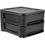EDA Module de classement STONE, 2 tiroirs, PP, noir