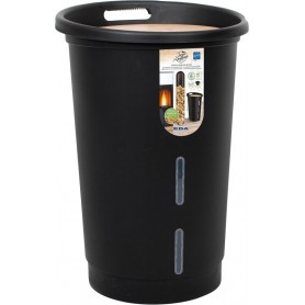 EDA Bac pour granuls de bois, 38 litres, noir