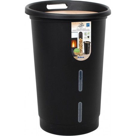 EDA Bac pour granuls de bois, 38 litres, noir