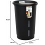 EDA Bac pour granuls de bois, 38 litres, noir