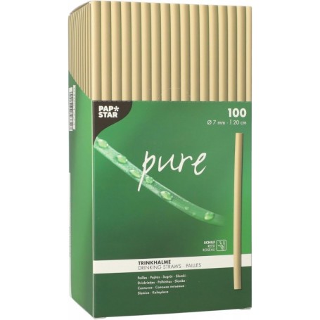 PAPSTAR Paille en roseau \"pure\", 200 mm, naturel