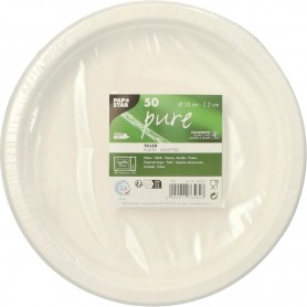 PAPSTAR Assiette en canne sucre \"pure\", rond, 230 mm
