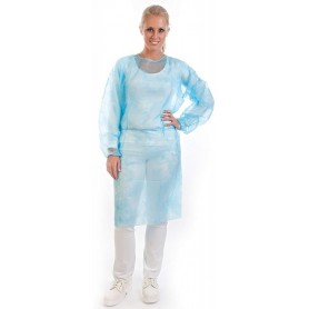 HYGOSTAR Blouse PP avec lastique aux manches, L, bleu