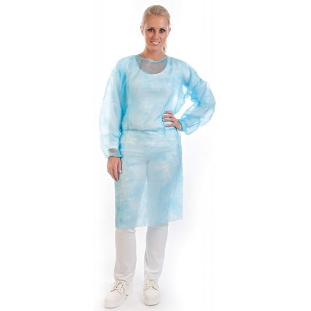 HYGOSTAR Blouse PP avec lastique aux manches, L, bleu