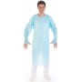 HYGOSTAR Blouse d\'examen CPE avec trou pour le pouce, bleu