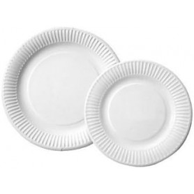 NATURE Star Assiette en carton, rond, 230 mm, blanc