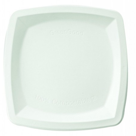 NATURE Star Assiette en canne sucre, carr, 200 x 200 mm