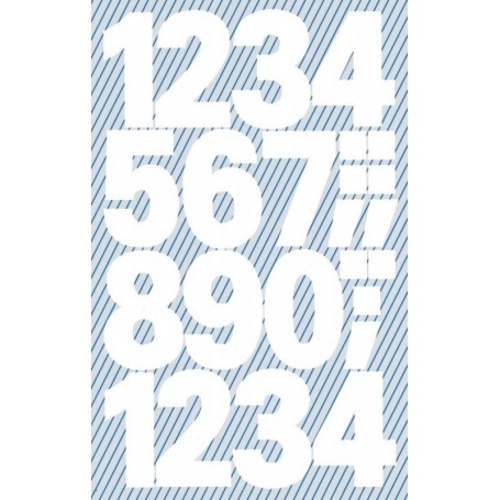 ZDesign HOME Sticker de chiffres, chiffres 0-9, blanc