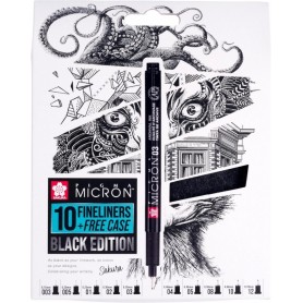 SAKURA Feutre fin Pigma Micron, set de 10 + tui GRATUIT