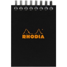 RHODIA Bloc spiral No. 11, A7, quadrill 5x5, noir