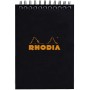 RHODIA Bloc spiral No. 13, format A6, quadrill 5x5, noir