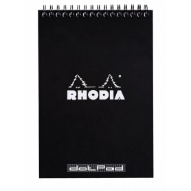 RHODIA Bloc spiral No. 16, format A5, pointill dot, noir
