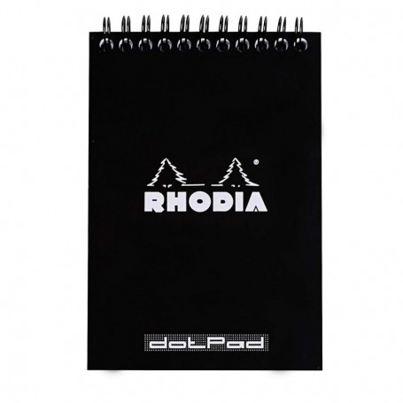 RHODIA Bloc spiral No. 13, format A6, pointill dot, noir