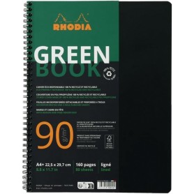RHODIA Cahier spirale GREENBOOK, A4+, lign, noir