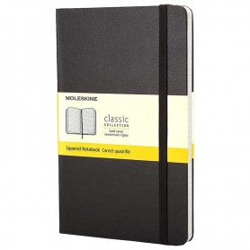 MOLESKINE Carnet rigide, L/A5, quadrill, noir