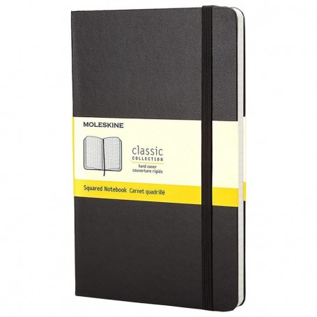 MOLESKINE Carnet rigide, L/A5, quadrill, noir