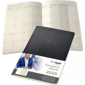 sigel Agenda de poche Conceptum 2025, env. A5, noir