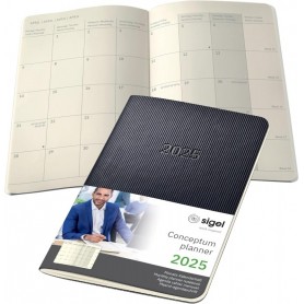 sigel Agenda de poche Conceptum 2025, env. A6, noir