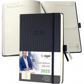 sigel Agenda planning Conceptum 2025, env. A5, noir