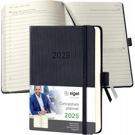 sigel Agenda planning Conceptum 2025, env. A6, noir