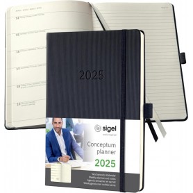 sigel Agenda planning Conceptum 2025, env. A5, noir
