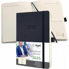 sigel Agenda planning Conceptum 2025, env. A5, noir