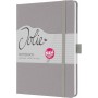 sigel Carnet de notes Jolie Feel, tissu, A5, lign, gris