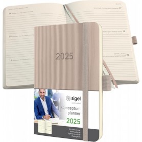 sigel Agenda planning Conceptum 2025, env. A6, taupe