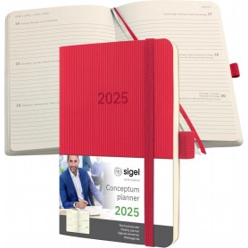 sigel Agenda planning Conceptum 2025, env. A6, rouge