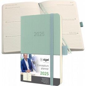 sigel Agenda planning Conceptum 2025, env. A6, vert menthe