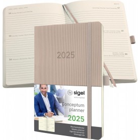 sigel Agenda planning Conceptum 2025, env. A5, taupe