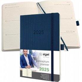 sigel Agenda planning Conceptum 2025, env. A5, bleu