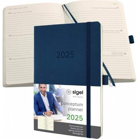 sigel Agenda planning Conceptum 2025, env. A5, bleu