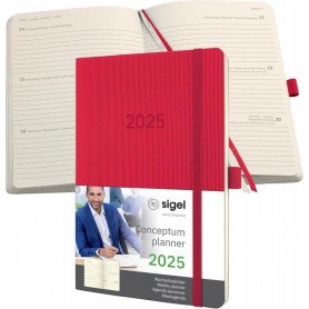 sigel Agenda planning Conceptum 2025, env. A5, rouge