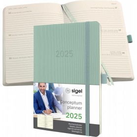 sigel Agenda planning Conceptum 2025, env. A5, vert menthe